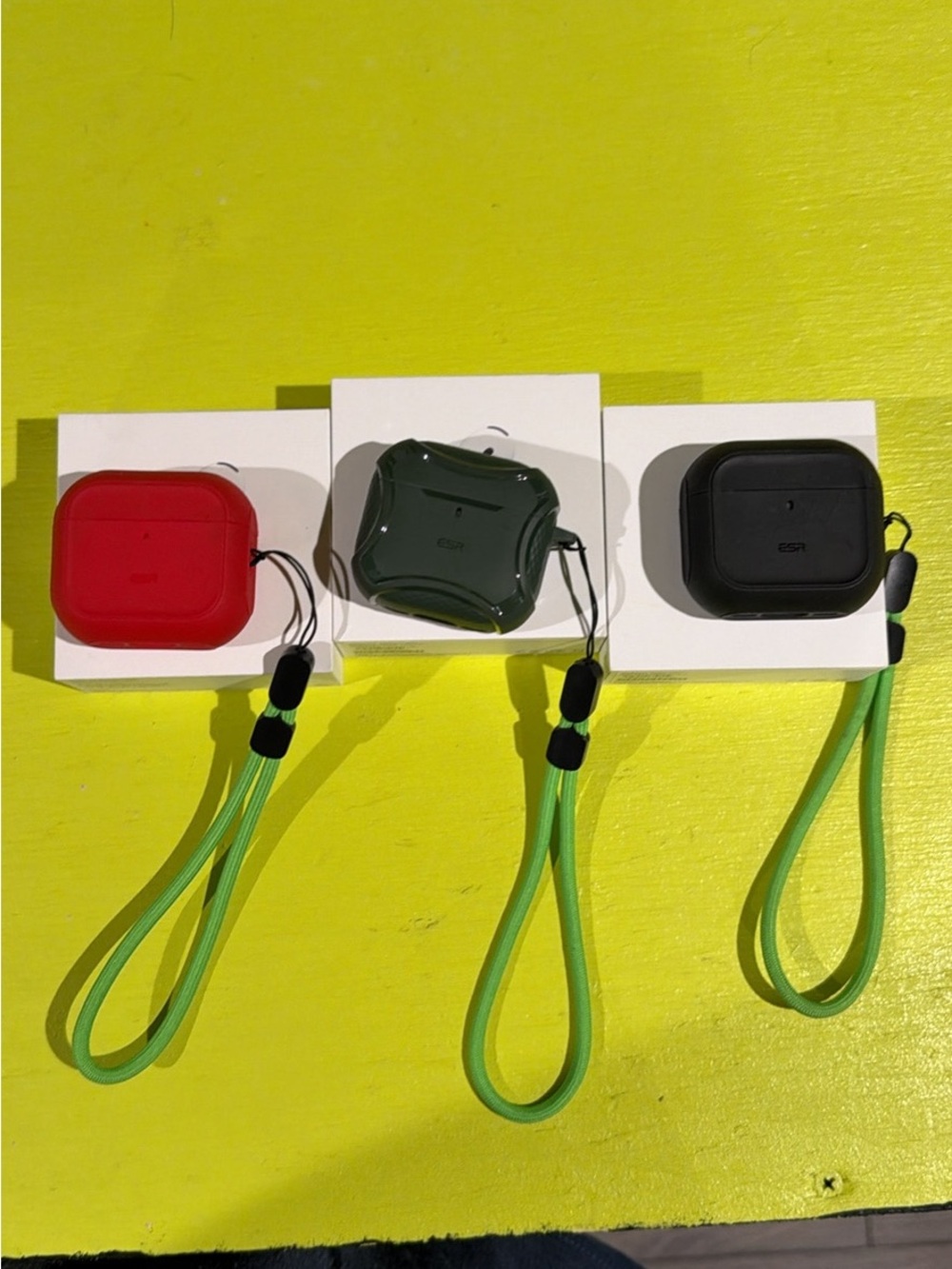 Apple AirPods Gen 4 ANC. Red and Green case. 3 Pairs. MagSafe